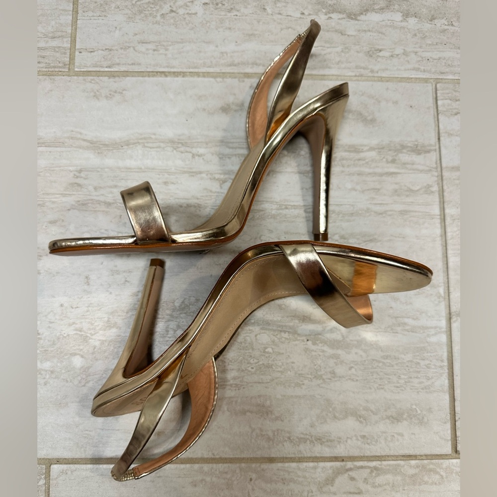 SCHUTZ Metallic Gold Stiletto Heels